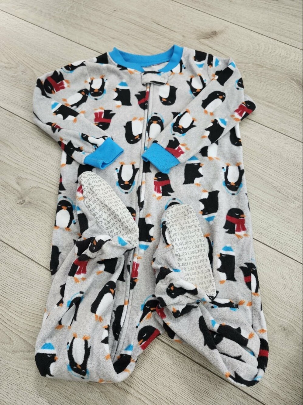 Carters Toddler Fleece Footed Sleep Play One Piece Pajamas Size 3T Grey Penguin